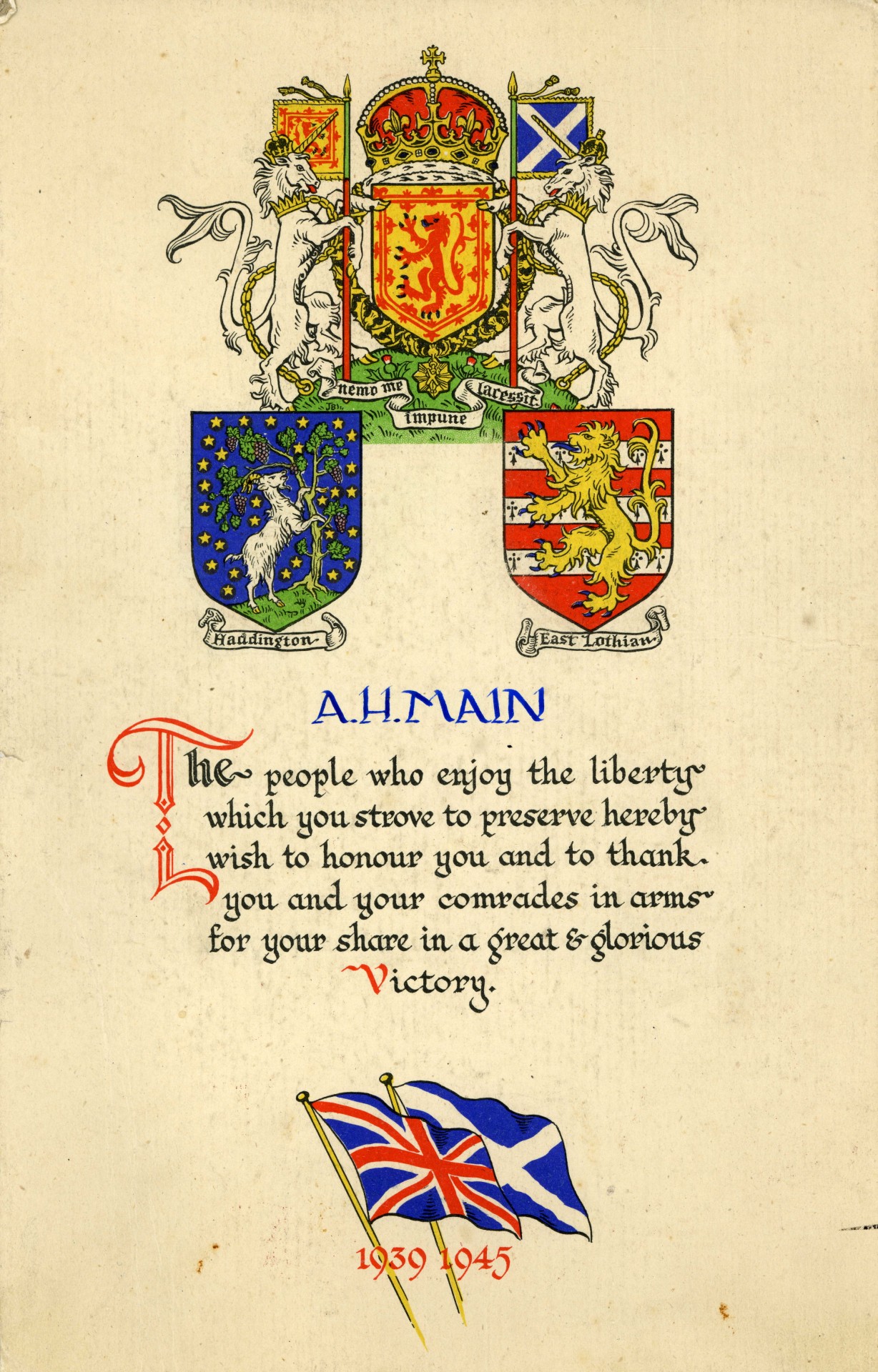 End of the war, certificate of thanks.jpg
