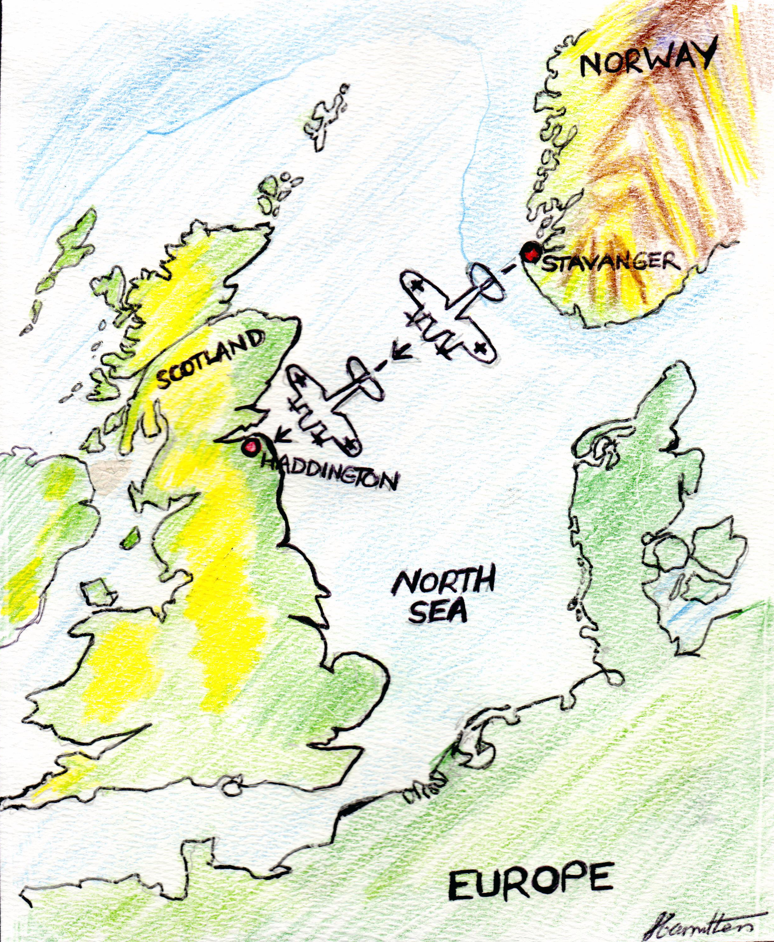 The likely route of the Haddington bomber (artist S. Carruthers).jpg