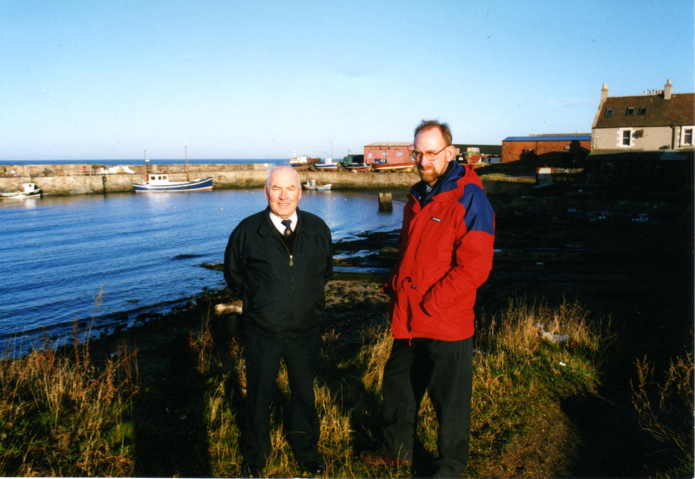 DH & Ian McMillan at Weatherhead's old site.jpg